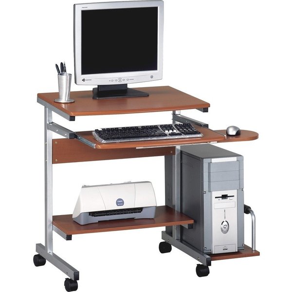 Mayline PC Desk Cart, 5 Casters, 36-1/2"x19-1/4"x31", Med. Cherry MLN946MEC